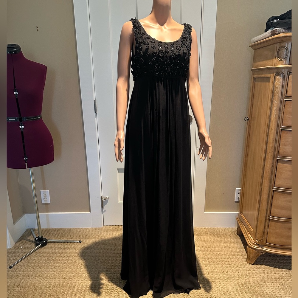 Betsey Johnson Black Sequin Maxi Gown